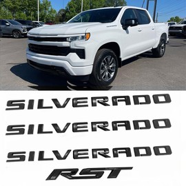 Set of 4pack OEM Silverado Plus RST Emblem 3D Badges Compatible with for Silverado 2019-2025 Parts 86539786 (Black)