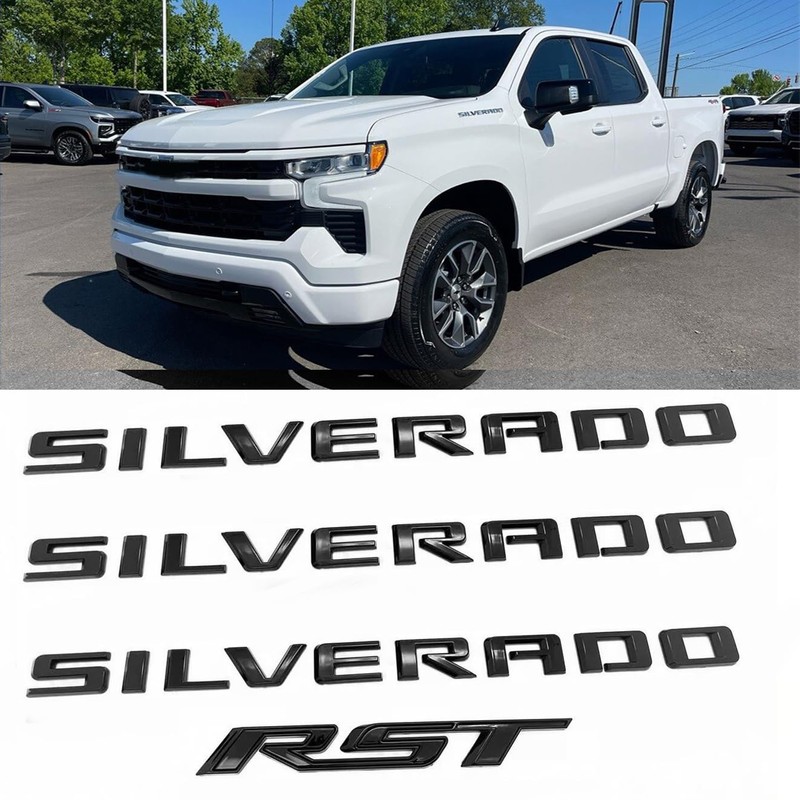 Set of 4pack OEM Silverado Plus RST Emblem 3D Badges