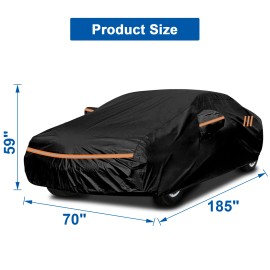 JOYOTO For Honda Civic Waterproof Full Car Cover UV Resistant Outdoor Protection