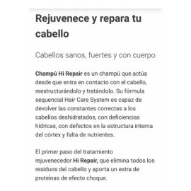 Salerm Hi Repair Shampoo Cabello Maltratado 250ml                                                                                                     