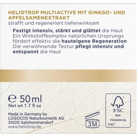 Heliotrop Anti-Ageing Face Cream for Demanding, Mature Skin, Facial Care with Hyaluronic Acid and Ginkgo Extract, Multiactive 24h Cream, 1 x 50 ml