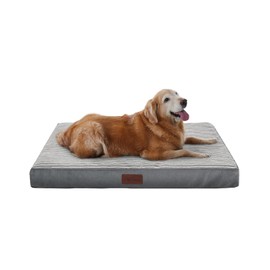 OhGeni 36 Inch Orthopedic Waterproof & Machine Washable Dog Bed with Egg Crate Foam Support, Non-Slip Bottom and Removable Pet Bed Cover for Extra Large, Large, Medium, Small Dogs (Gray)