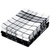 Encasa Checked Cotton Tea Towels Black Non-Terry Pack of 4,