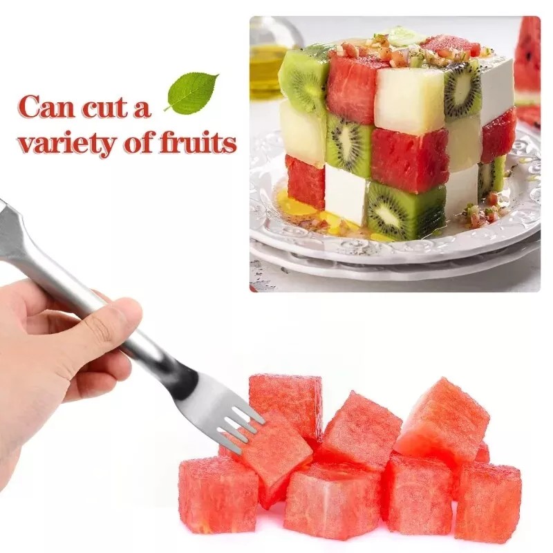Unbranded Watermelon Slicer Cutter 2-in-1 Fork Stainless Steel Fruit Cutting
