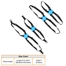 sourcing map 2pcs Luggage Straps Elastic Suitcase Belt Adjustable Buckle Luggage Connector Elastic Straps Belt PU Suitcase Connect Accessories with Lock for Travel Packing Storage, Black Blue