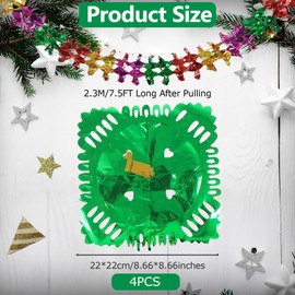4Pcs Christmas Ceiling Decorations, Foil Christmas Decorations Garlands Swirls Christmas Ornaments, Ceiling Hanging Christmas Decorations Indoor Outdoor Birthday Wedding Christmas Party Decor Supplies