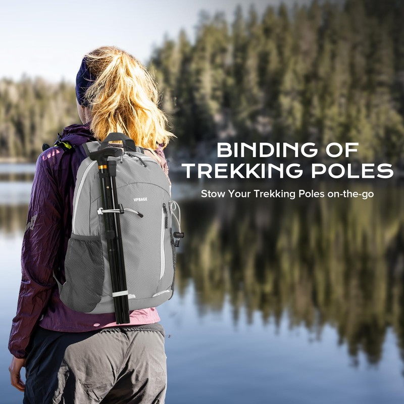 VPBAGE 15L Highly Water-resistant Hiking Daypack, Small Backpack Travel Outdoor,