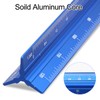 Kyuionty Metric Engineer Scale Ruler 12 Inch, Aluminum Laser-Etched Triangular