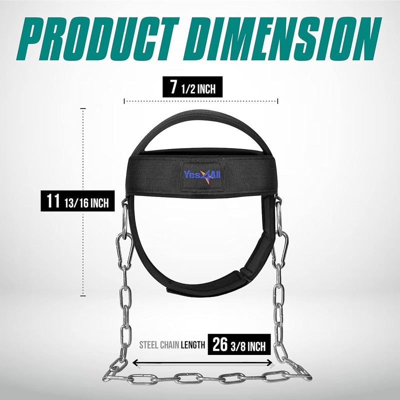 Yes4All Adjustable Neck Harness for Weight Training/Neck Exerciser with Wide