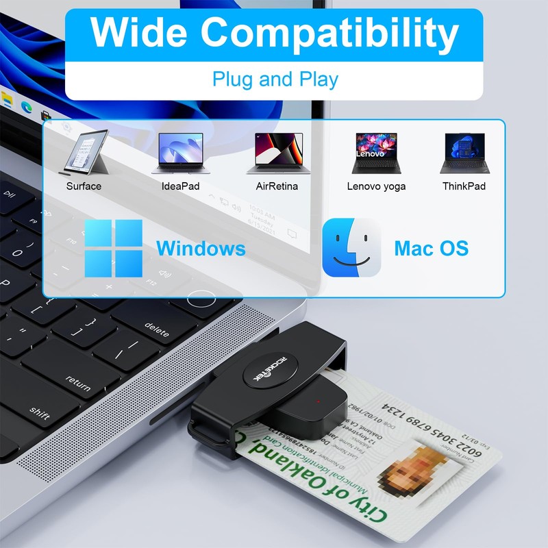 CAC Reader, DOD Military USB C Common Access CAC Card