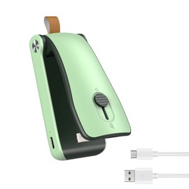Ankilo Mini Film Sealer 2-in-1 Reusable Bag Sealer with Cutter Sealing Machine, Three-Level Temperature Setting, Hand Sealing Device for Plastic Bags, Bags, Chip Bags, Green
