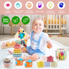 LUCKFUTURE Premium Baby Toys for 6-18 Months, 8 in 1 Montessori Toys Set, Educational Learning Toys for Toddlers 1-3 Years Old Trendy Babies Gifts for Boys & Girls