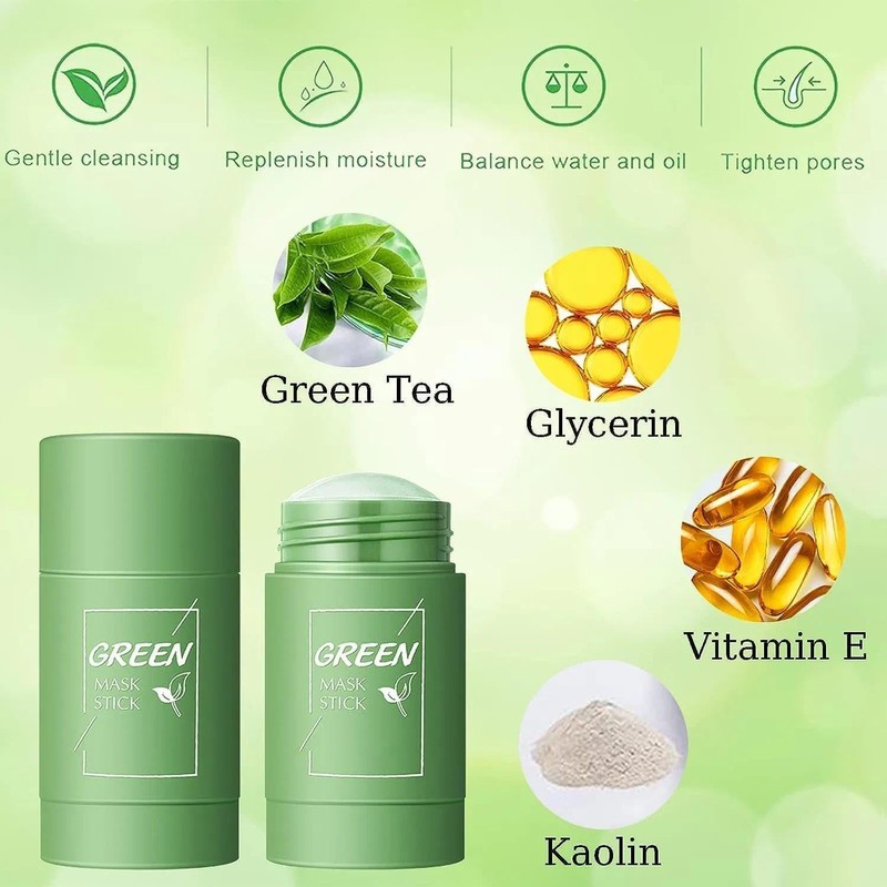 Green Tea Cleansing Mask Stick - Deep Cleansing Mud, Blackhead,