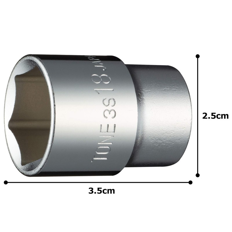Tone Socket (6 Angle) 3S-18 Drive Angle 0.3 inch (9.5