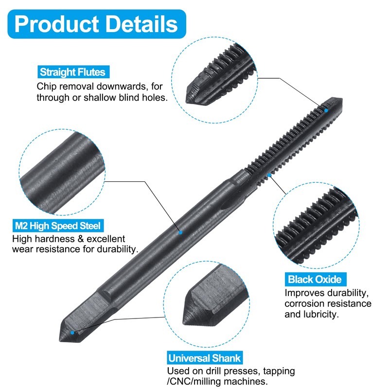 sourcing map Tap and Drill Bit Set, 1pcs 6-40 UNF