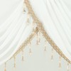 VOGOL White Sheer Valance with Shining Beaded, 39 Inches Wide
