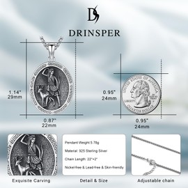 DRINSPER Hecate Wiccan Triple Moon Goddess Necklace Tetragrammaton Nudo De Bruja Plata 925 Original Sterling Silver Cat Moon Pendant Hekate Witch Necklace Amulet Witchy Jewelry Gifts for Women Men