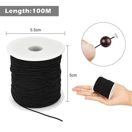 PERFETSELL 100 m Elastic Cord Bead Cord 1 mm Wide Polypropylene Rubber Cord Elastic Rope for Sewing and DIY Jewellery Clothing Crafts (1 Roll)