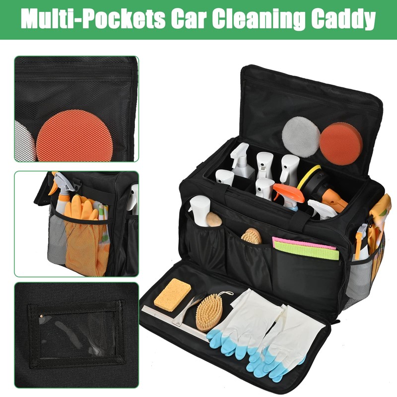 Jaffzora Large Car Detailing Bag, Cleaning Caddy for Auto Detailing
