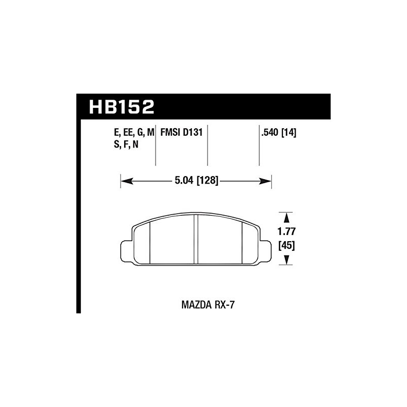 Hawk Performance HB152M.540 Black Motorsport Brake Pads