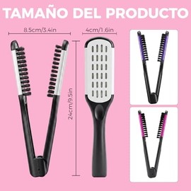 Cepillo para Alisar el Cabello, Peine de Cerdas, Peine en Forma de V, Crea Lisos, Rizos y Ondas, Antiencrespamiento y Antiestático. Ideal para Viaje y