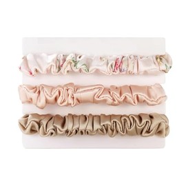 Michooyel Paquete De 3 Minicoleteros De Seda Para El Cabello, 100% Seda Morera Pura, Elásticos Para El Cabello, No Dañan El Cabello, De Terciopelo, Pa