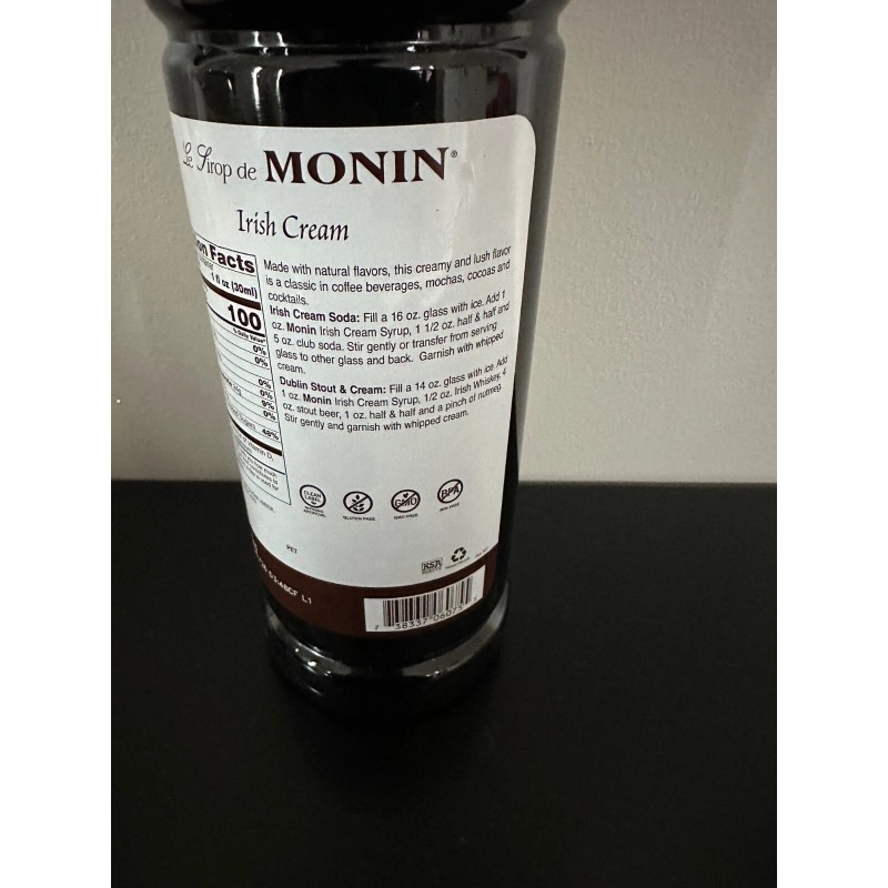 LE SIROP DE MONIN IRISH CREAM SYRUP UNOPENED BRAND NEW