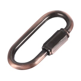sourcing map Chain Connector, 4mm Thick Quick Link Screw Lock Oval Clips for Chandelier Pendant Lights Red Bronze Pack of 6