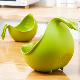 2 Pack Kitchen Colander Strainer Set, Multi-Functional Kitchen Strainers with Plastic Handles, Colander Plastic Set, Perfect for Cleaning and Draining Rice, Quinoa, Vegetables and Fruits