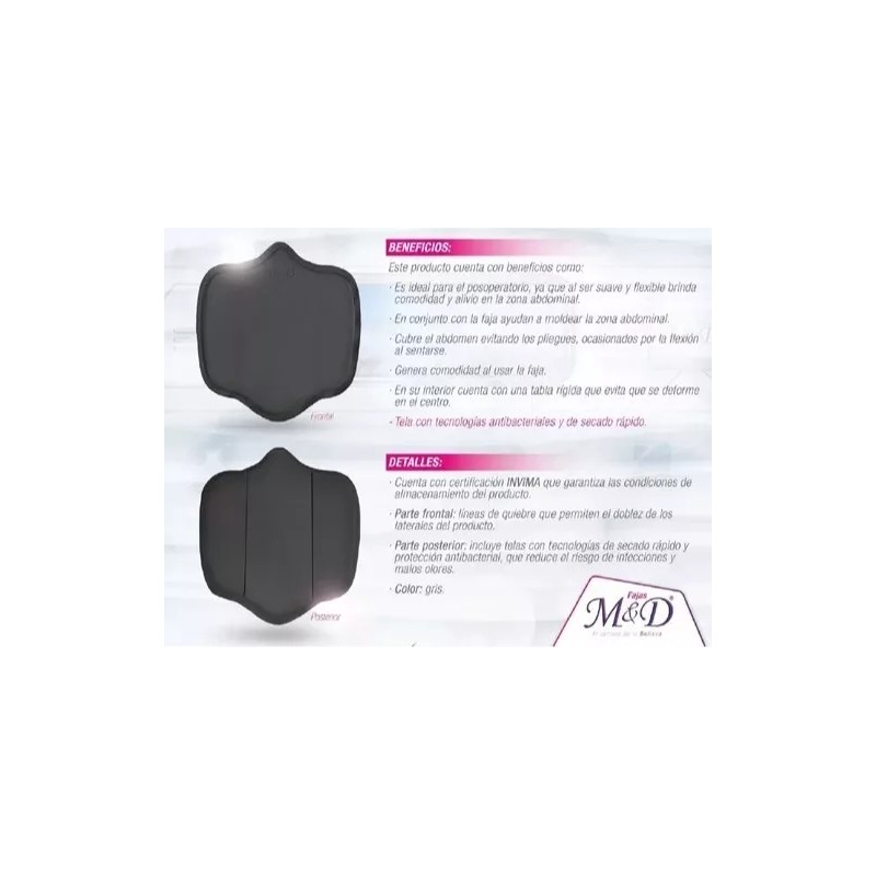 M&D Tabla Abdominal + Protectores Laterales Myd Lipo Y Abdomino
