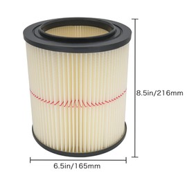 9-17816 Filter for Craftsman Shop Vac Filter 17816 Replacement Red - Stripe Filter 9-17816 WetDry Air Filter Replacement Part fit 5 Gallon & Larger Vacuum Cleaner 917816 Cartridge Filter