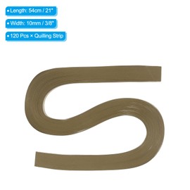 PATIKIL 120pcs Quilling Strips Paper 3/8"(10mm) 21"(54cm) Origami Paper Quilling Strip for Art DIY Hand Craft Christmas, Coffee Color