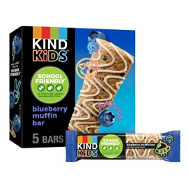 KIND Kids Blueberry Muffin Bar with Other Natural Flavors, Tree Nut Free, Peanut Free, Gluten Free, Made With Whole Grain Oats, 6.2 oz Box (5 Bars)