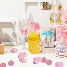 HQKJGSYX 100pcs Biodegradable Confetti Pink Confetti Rose Gold Round Table Confetti Circle Dots Table Scatter Confetti Wedding Bridal Shower Engagement Baby Shower Birthday Party Confetti Decorations