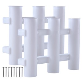 Goture 2 Set Fishing Rod Holders 3-Tude Rack Fishing Rod Holder Bracket Plastic Fishing Pole Holder with Screw for Boat, Kayak,Garage, Fishing Boat Accessories