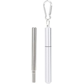 Kit de pajillas acero inoxidable retráctiles reutilizables con cepillo limpieza y estuche almacenamiento sin óxido - Pajilla portátil para jugos batidos