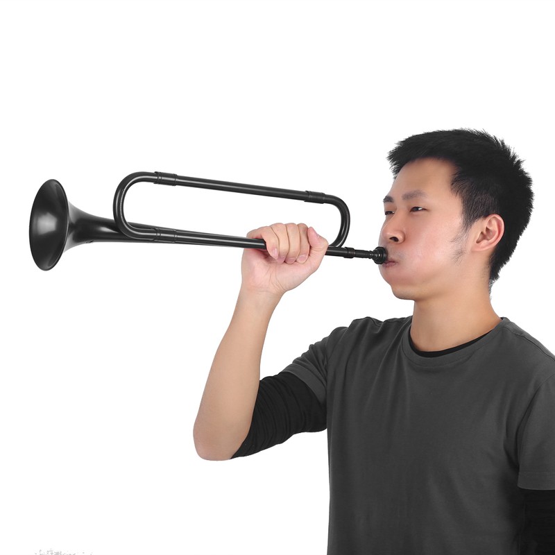 B Flat Plastic Bugle Cavalry Trumpet with Mouthpiece for Children