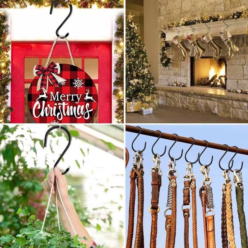 Antimbee 12 Pack Heavy Duty Large S Hooks, Rust-Free 5-1/2