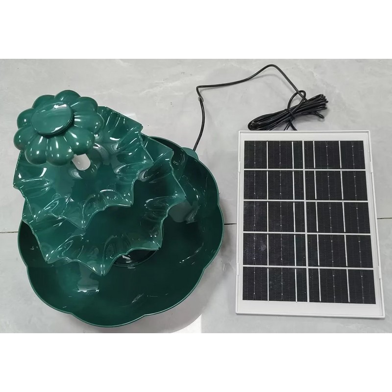 Solar Bird Bath Fountain for Outdoor Décor – 3-Tier Plastic