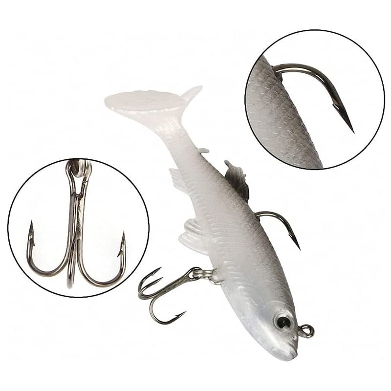 AIMALL 10PCS Soft Plastic Lures, 3.15 Inch Poddy Mullet Flathead