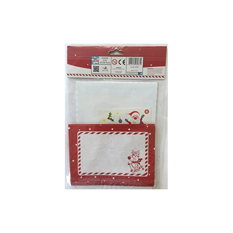 10 Sheet Childrens Christmas Thank You Letters Kit - Santa's