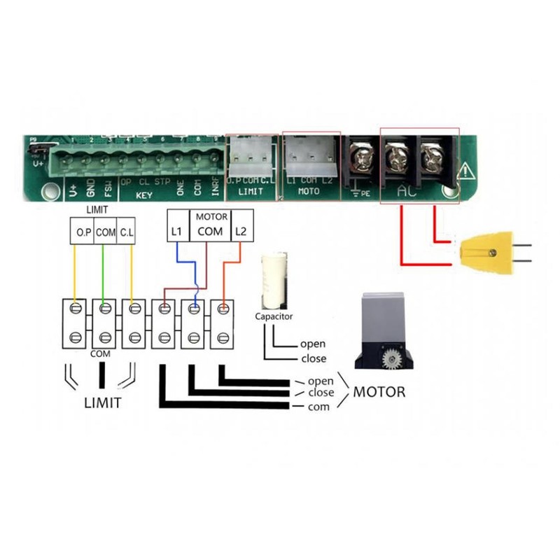 Sliding Gate Circuit Board with LED Indicators Slow Speed Sensitive