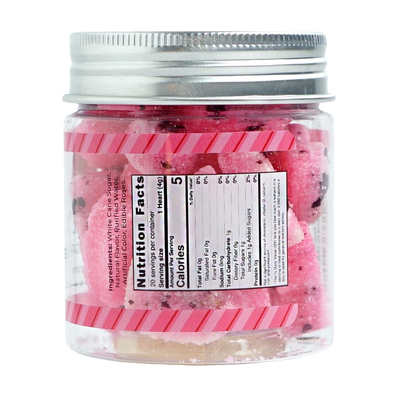 Bear Necessities Gourmet Rose Infused Heart-Shaped Sugar Cubes w/ Edible