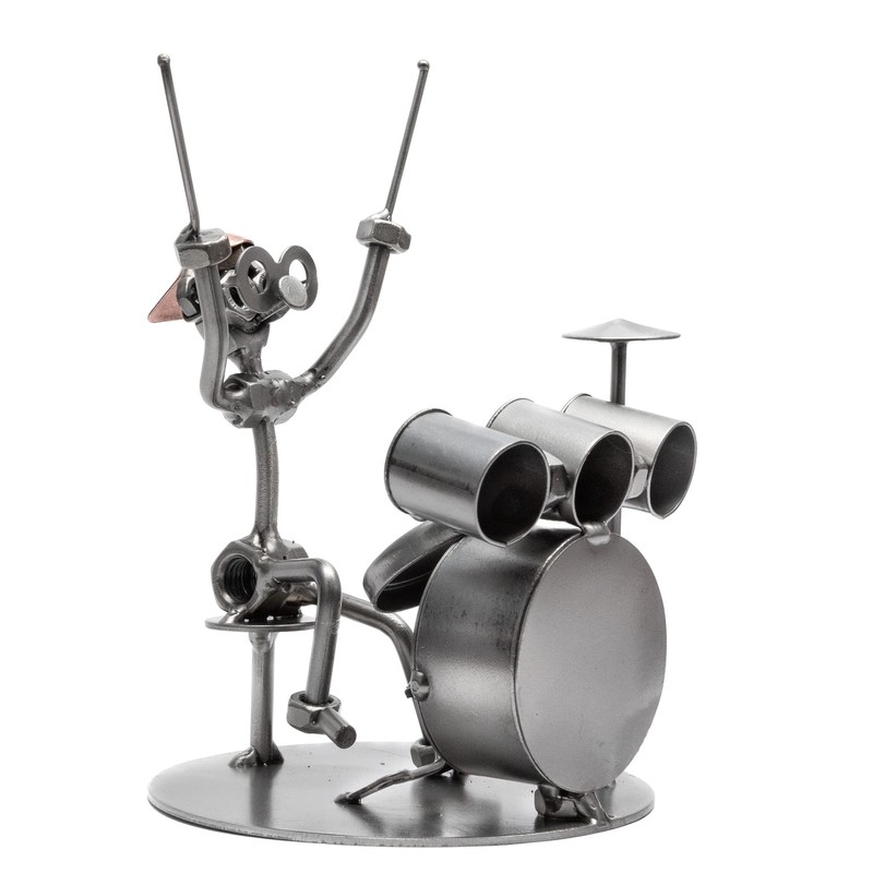 STEEMO Screw Man Musician Drummer Gift Metal Decoration 13 x