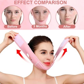 Atmungsaktive V-Förmige Gesichtsbandage, Kinnmaske Straffer Schlafen, Wiederverwendbare Chin Strap, V Line Lifting Mask, Face Tape Lifting Gesicht Für Alle Gesichtsformen
