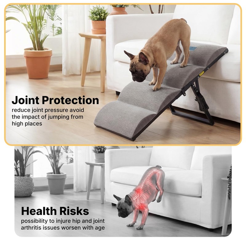 Veehoo Dog Ramp for Bed Couch Small Large Dogs, Foldable