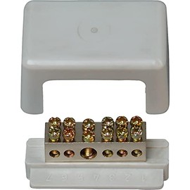 Kopp 347001005 Bathroom Grounding Rail, Connection Options: 1x 6-25 mm² and 5x 1.5-6 mm²