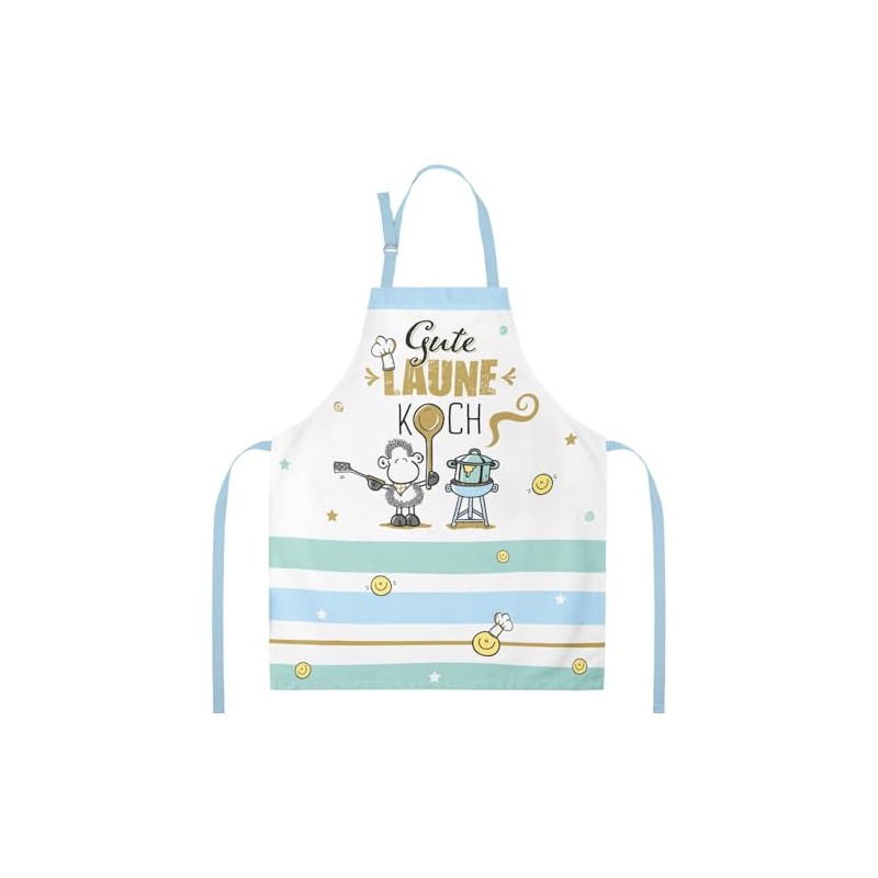 Sheepworld Apron with Saying "Gute Laune" | Cooking Apron Made