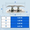 MarineNow 4-1/2" Folding Cleat Marine Grade 316 Stainless Steel (4.5")
