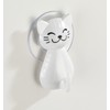 WENKO Suction Hook Cat White - Wall Hook, Coat Hook,